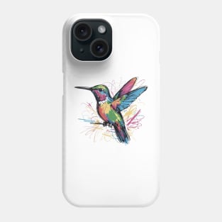 Hummingbird colorful painting design Phone Case