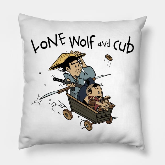 lone wolf and cub ronin Pillow by Sparkledoom