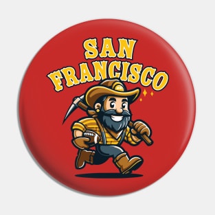 San Francisco Gold Digger Football Tee: Embrace California Spirit & Gridiron Passion - Perfect for Football Lovers Pin