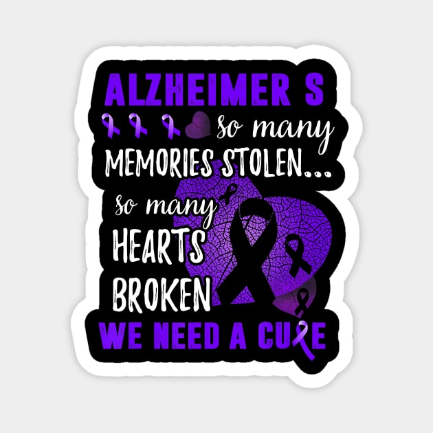 SO MANY MEMORIES STOLEN LEAVES ALZHEIMER AWARENESS Gift Magnet by thuylinh8