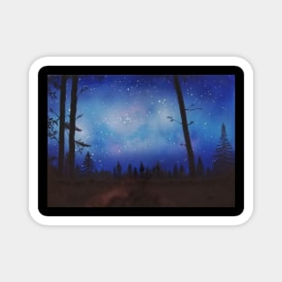 Forest sky at night Magnet