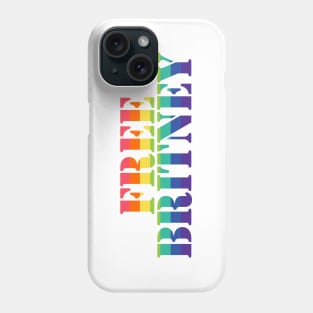 Free Britney Typography Rainbow Stripes Phone Case