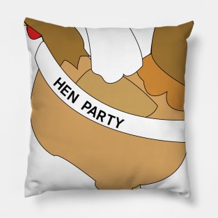 Funny bachelorette party with hen dressed with wedding veil Pillow
