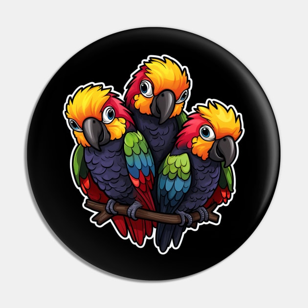 Colorful Parrot Cockatoo - Parakeet Macaws Parrot Pin by fromherotozero