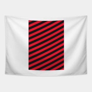 Saracens Rugby Red and Black Angled Stripes Tapestry