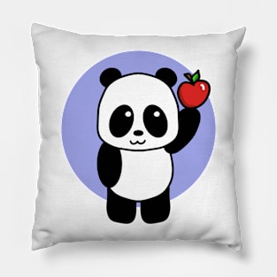 Cute Giant Panda with Apple Pillow