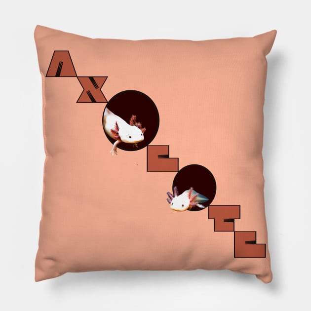 Playful Axolotls in Axolotl Pillow by MadLils