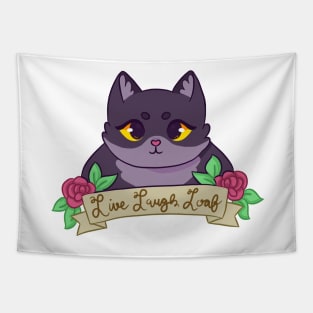 Copy of Live Laugh Loaf (Black And White Cat) Tapestry