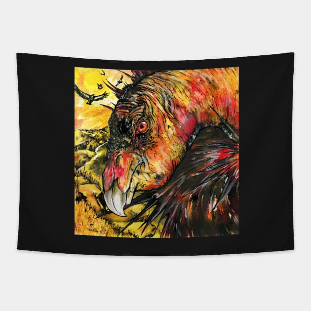 California Condor Red-eyes Tapestry by 10000birds