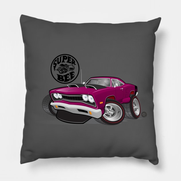 Super Bee Pillow by Goin Ape Studios