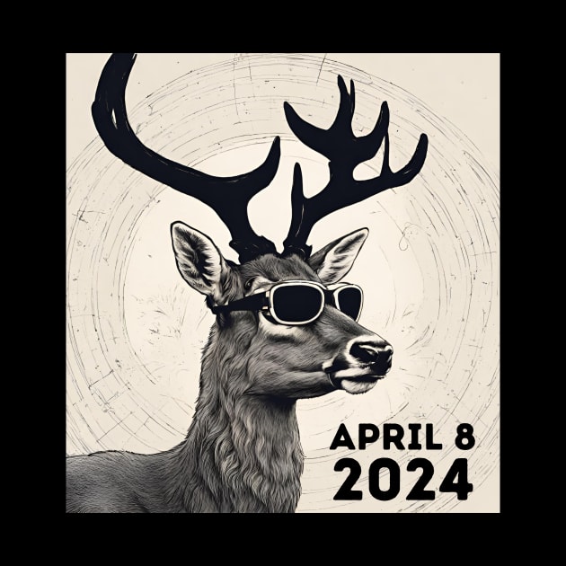 2024 Total Solar Eclipse April 8 Eclipse Watching Deer Buck by Little Duck Designs