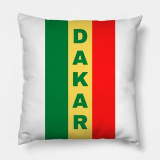 Dakar City in Senegalese Flag Colors Vertical Pillow