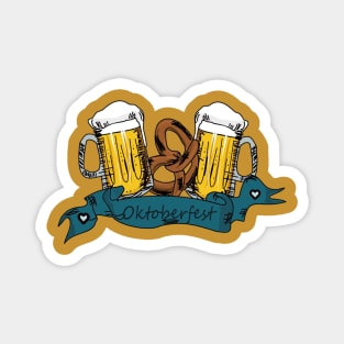 Retro Beer On Oktoberfest Magnet