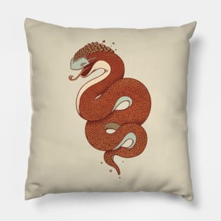 Happy Snake (Orange/retro) Pillow