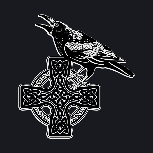 Odins Raven Viking Knot Cross by Foxxy Merch