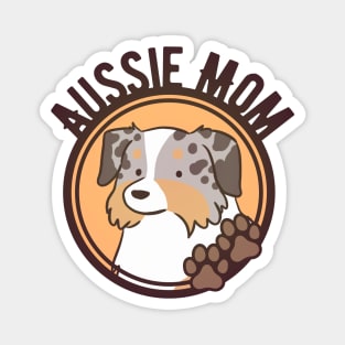 Aussie mom - cute australian shepherd dog illustration Magnet