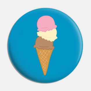 Triple Scoop Ice Cream Cone Pin