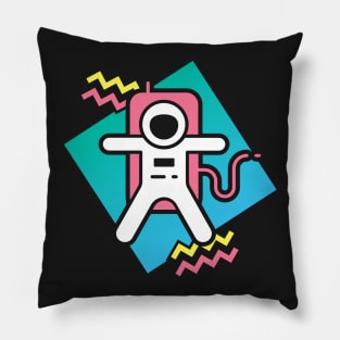 Retro 90s Astronaut Aesthetic Pillow