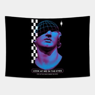 Edgy Vaporwave Statue Tapestry