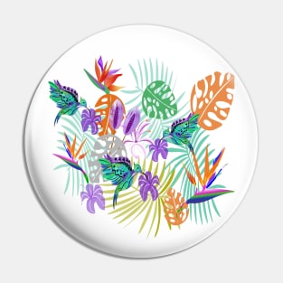 Tropical birds of paradise & humming bird Pin