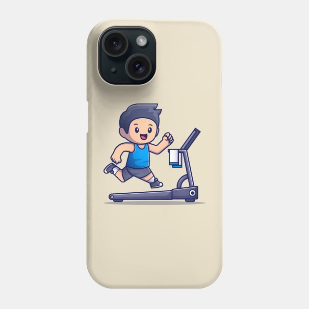 Cute People Running On Treadmill Phone Case by Catalyst Labs