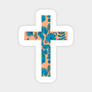 Floral Easter Cross Design Magnet