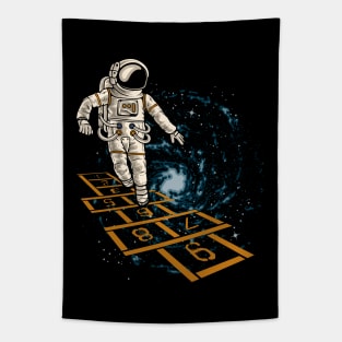 Funny playful Astronaut in space Tapestry