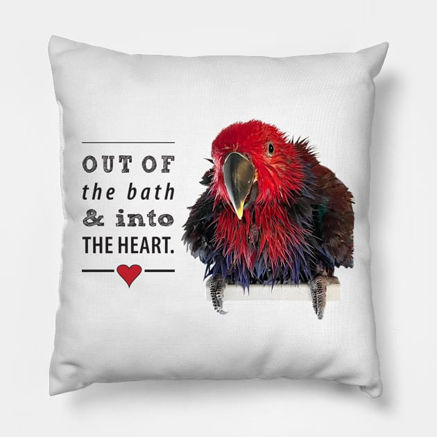 Wet bird- black type Pillow by Just Winging It Designs