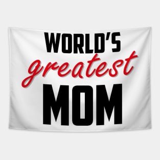 World's Greatest Mom Red Black Bold Tapestry