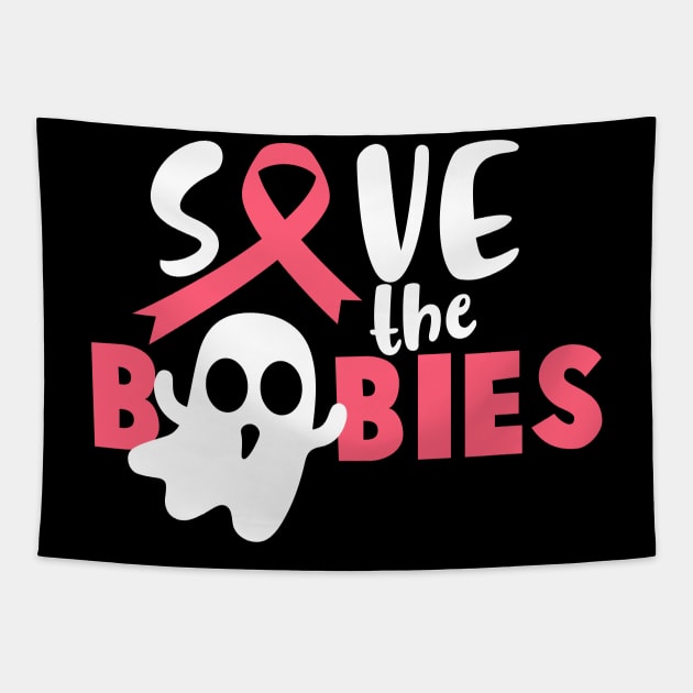 Save The Boobies Breast Cancer Awareness Pink October Tapestry by stuffbyjlim