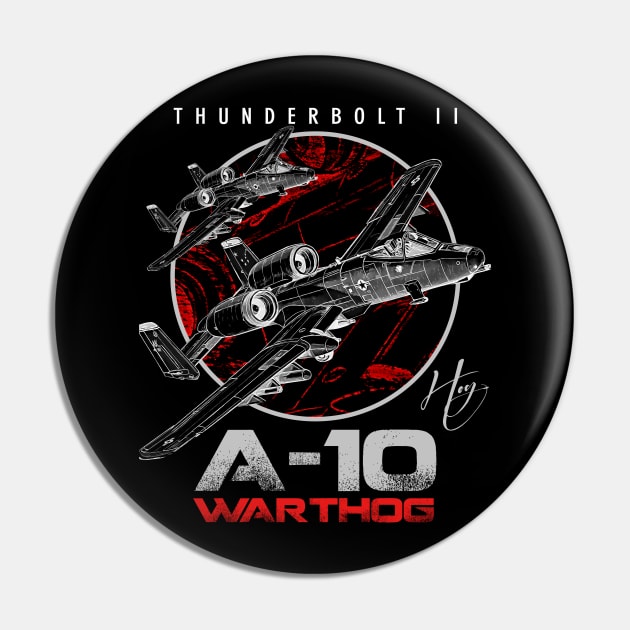 A-10 Thunderbolt II Warthog subsonic attack aircraft nicknamed Hog Us Air Force Fighterjet Pin by aeroloversclothing