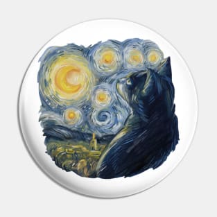 Van Gogh Cat Pin