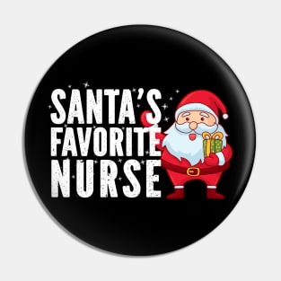 Santa's Favorite Nurse Holiday Pin