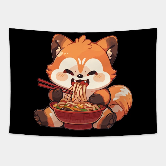 Ramen Red Panda Tapestry by Retroprints