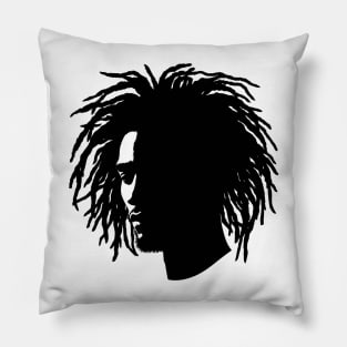 Afrocentric Dreadlocks Silhouette Pillow