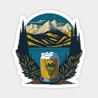 Mountain Cheers - Alpine Brew Magnet