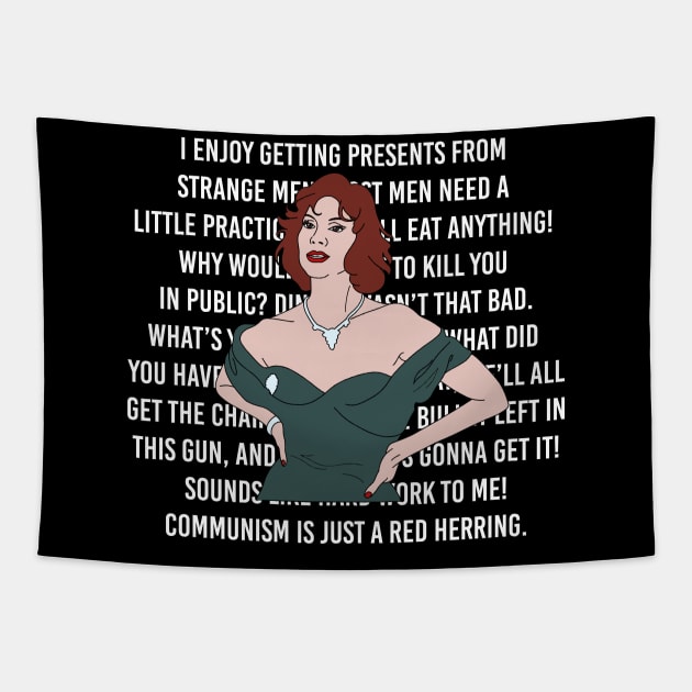 Miss Scarlet's Clue Quotes Tapestry by thecompassrose