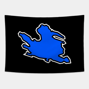 Mayne Island Dressed In Blue Indigo - Simple Solid Colour Silhouette - Mayne Island Tapestry