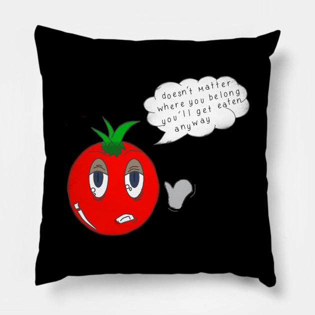 Tomato-san Advice Pillow by crtswerks