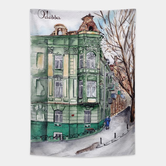 Odessa. Green house. Ukraine. Tapestry by feafox92