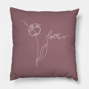 One line art flower Pillow