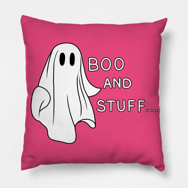 Ghost - Boo and Stuff Pillow by valentinahramov