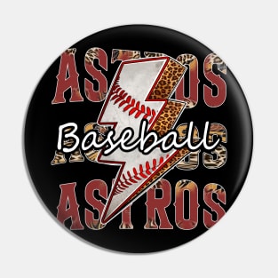 Graphic Baseball Astros Proud Name Team Vintage Pin