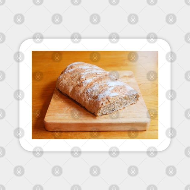 Sourdough on Wooden Chopping Board 1 Magnet by jojobob