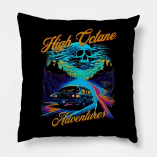 High Octane Adventures Skull Car Traveling Pillow