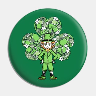 St. Patty's Leprechaun Doodle Pin