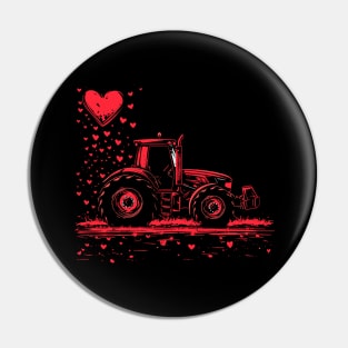 Vintage Tractor | Valentines Day Pin