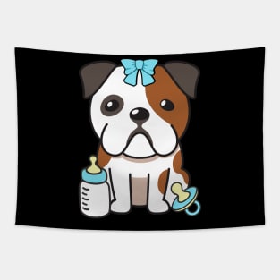 Cute bulldog is a baby Tapestry