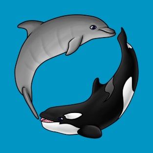 Baby Dolphin and Orca Circle T-Shirt