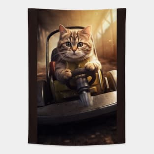 Karting Kitty Tapestry